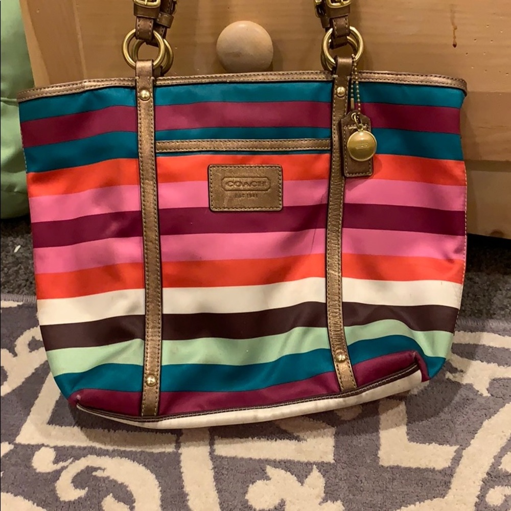 Multicolored coach bag